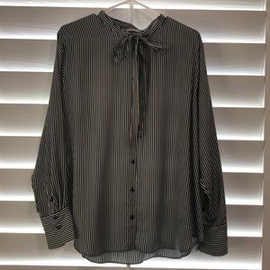 H&M Black and White Striped Blouse